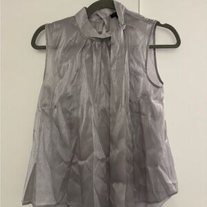 Ann Taylor Silver Sleeveless Blouse NWT
